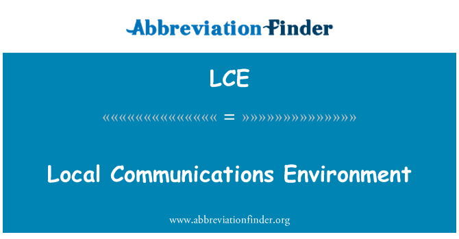 LCE: Lokalna komunikacijska okolja