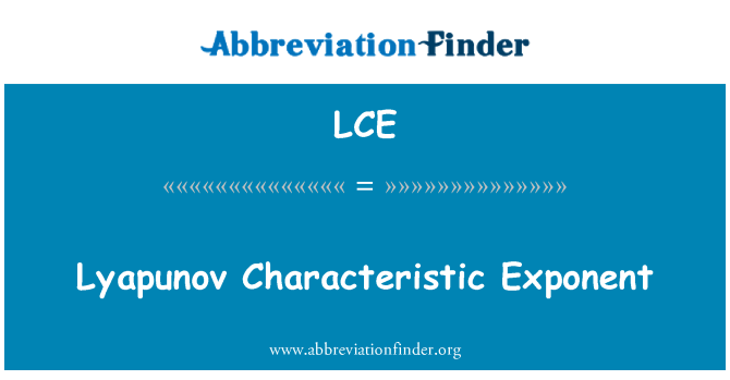 LCE: Ljapunovova charakteristika Exponent