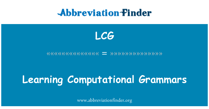 LCG: Læring beregningsorientert grammatikker