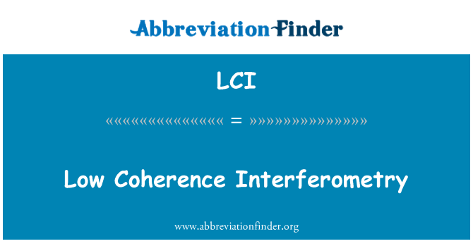 LCI: Interférométrie faible cohérence