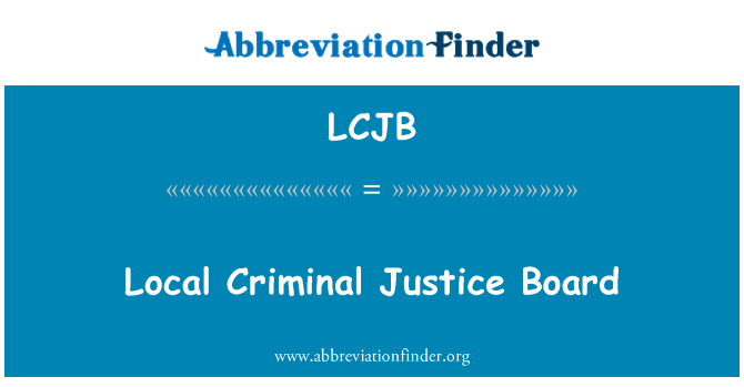 LCJB: Místní trestní Justice Board