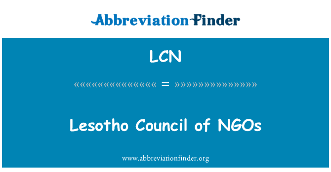 LCN: Lesotho Council of NGOs