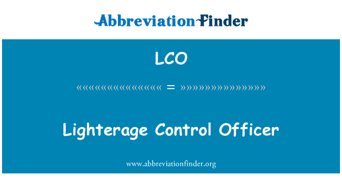 LCO: Lighterage Control Officer
