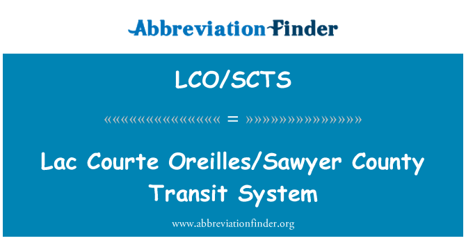LCO/SCTS: Lac Courte Oreilles/Sawyer County Transit System