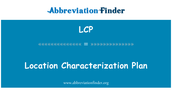 LCP: Vietos apibūdinimo planas