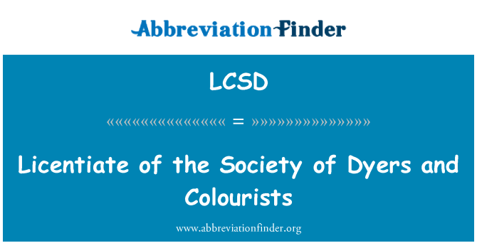 LCSD: Licence de sosyete a, de Dyers Et Colourists