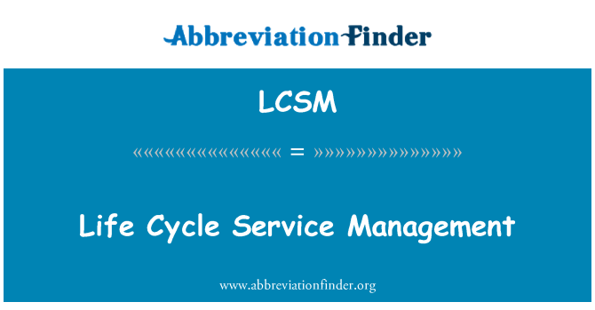 LCSM: Life Cycle servicemanagement