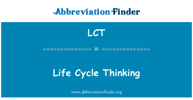 LCT: Pensament de cicle de vida