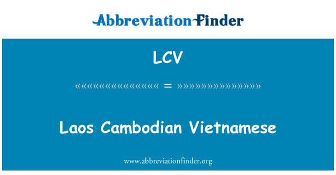 LCV: Laos kambodsjanske vietnamesisk