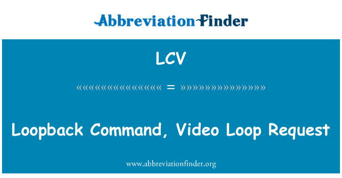 LCV: Wniosek wideo pętli sprzężenia zwrotnego polecenia