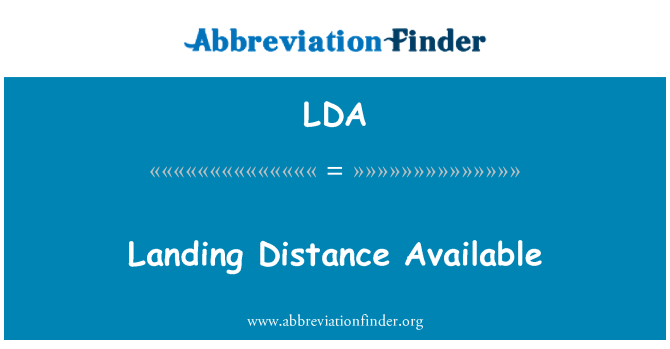 LDA: Distancia de aterrizaje disponible