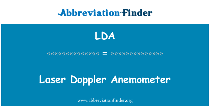 LDA: Laser Doppler Anemometer