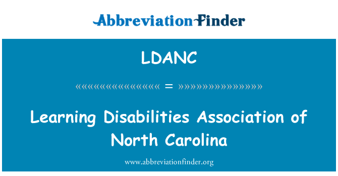 LDANC: Mācīšanās traucējumiem asociācija, North Carolina