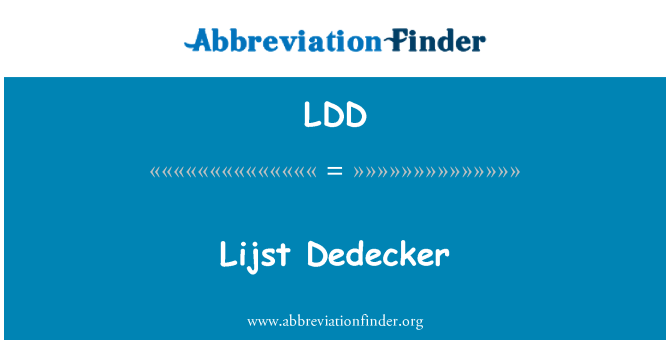 LDD: Lijst Dedecker