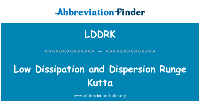 LDDRK: Düşük dağılımı ve dağılım Runge Kutta