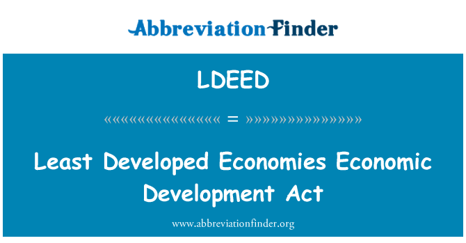 LDEED: قانون التنمية الاقتصادية الاقتصادات الأقل نمواً