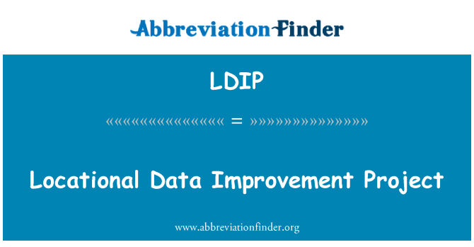 LDIP: پروژه بهبود اطلاعات locational