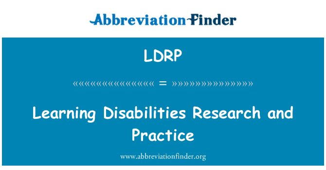 LDRP: Riċerka Learning Disabilties u prattika