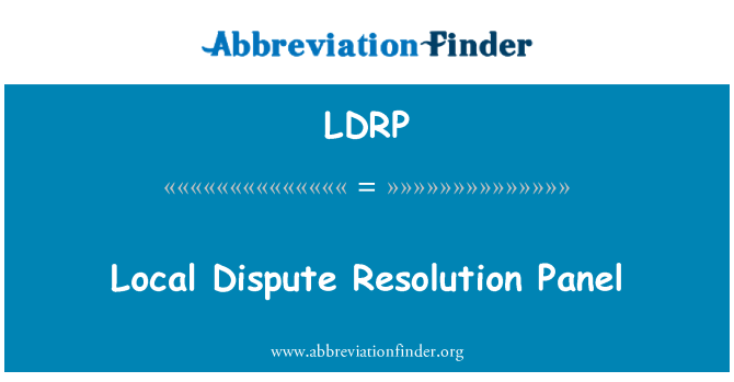 LDRP: Lokala tvist Resolution Panel