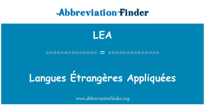 LEA: Langues Étrangères face