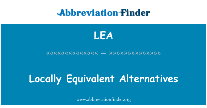 LEA: مقامی طور پر برابر متبادلات