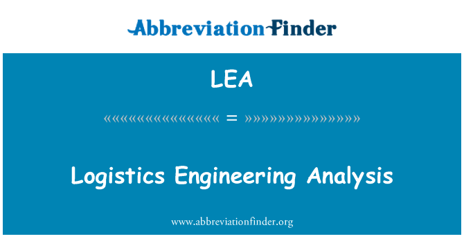 LEA: Anàlisi d'Enginyeria logística