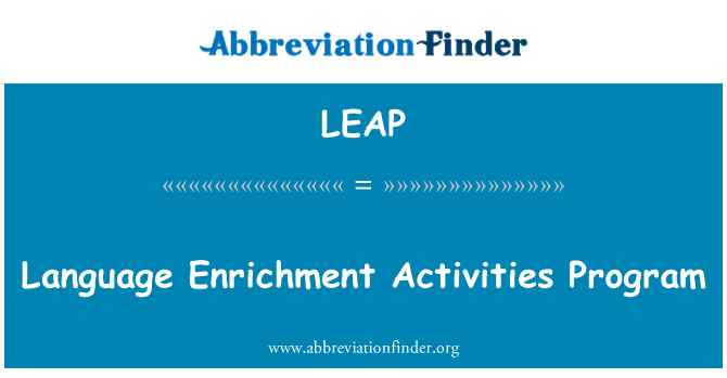 LEAP: 언어 농축 활동 프로그램