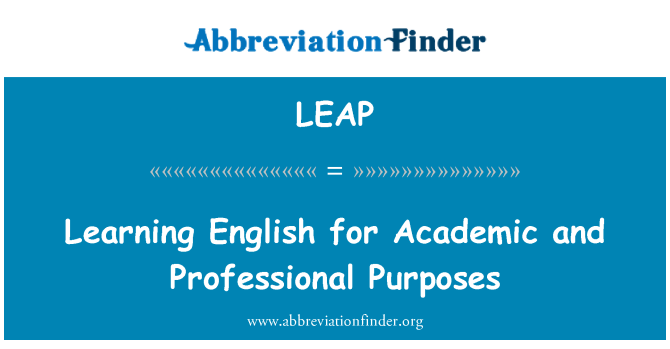 LEAP: Learning English for Academic and Professional Purposes