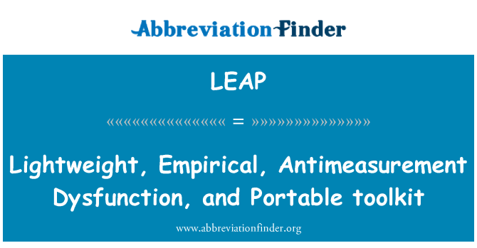 LEAP: Viegls, empīrisko, Antimeasurement disfunkciju un pārnēsājamo toolkit