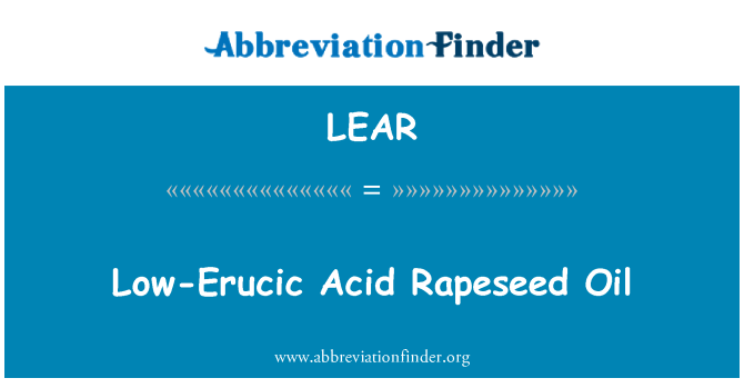 LEAR: Low-Erucic Acid Rapeseed Oil