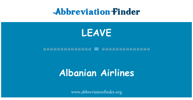 LEAVE: アルバニア航空会社