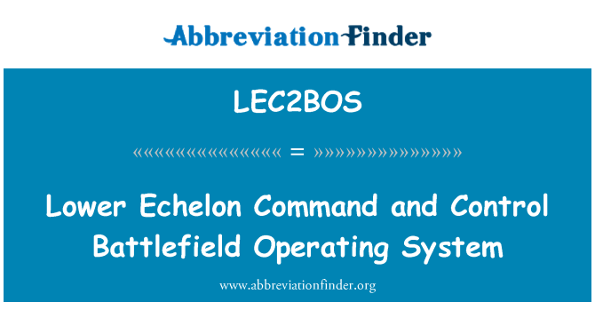 LEC2BOS: По-нисък ешелон командване и контрол бойното поле операционна система