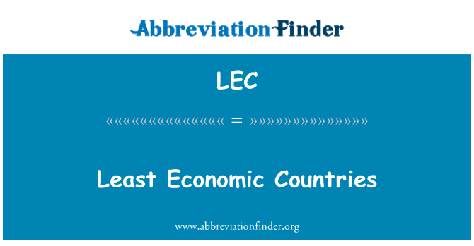 LEC: Gwledydd economaidd o leiaf