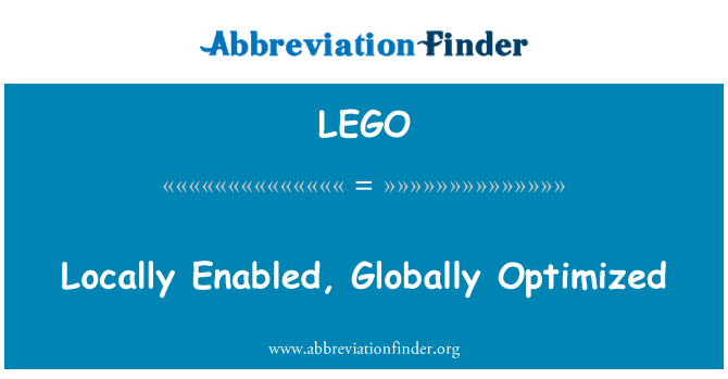 LEGO: Lokálně povoleno, globálně optimalizované