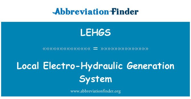 LEHGS: Lokalni generacijo elektro-hidravlični sistem