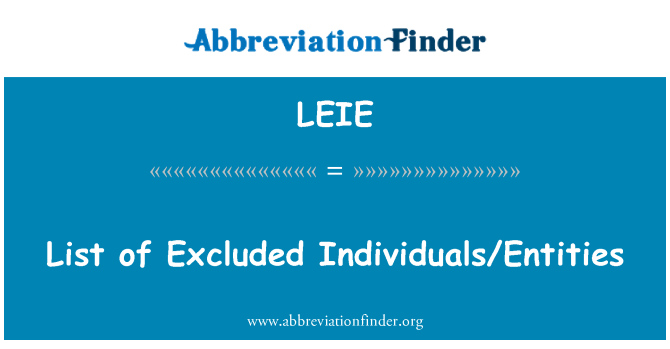 LEIE: Lista ta ' l-individwi/entitajiet esklużi