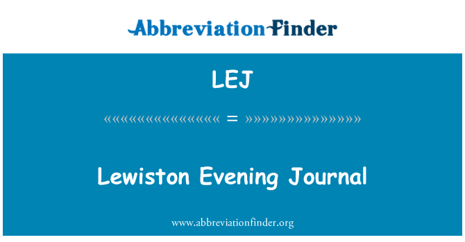 LEJ: Lewiston tarde Journal