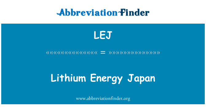 LEJ: Litium energi Japan