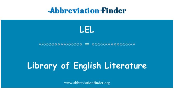 LEL: Librerija tal-letteratura Ingliża