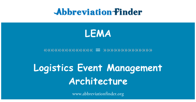 LEMA: Logistics Event Management Architecture
