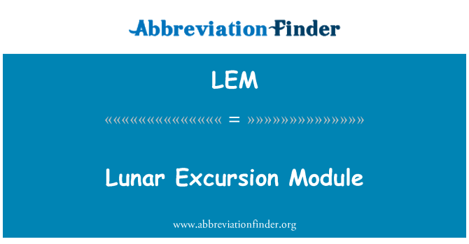 LEM: Lunar Excursion modul