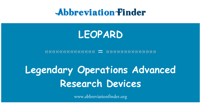 LEOPARD: Leggendarie operazioni ricerca dispositivi avanzati