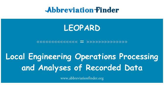 LEOPARD: Lokale Engineering operasjoner behandling og analyser av registrerte Data