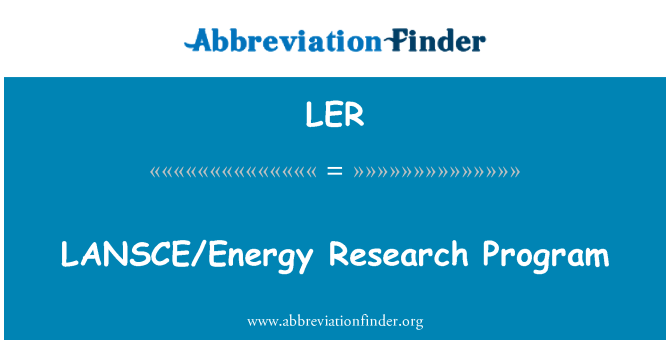 LER: LANSCE/energije raziskovalni Program