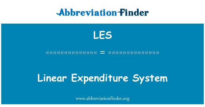 LES: Linear Expenditure System