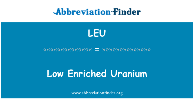 LEU: 低濃縮ウラン