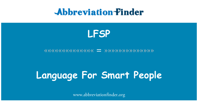 LFSP: Language For Smart People