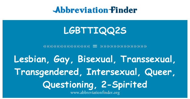 LGBTTIQQ2S: Lesbiene, Gay, bisexuali, Transsexual, transgen, Intersexual, homosexual, interogatoriu, 2-vie