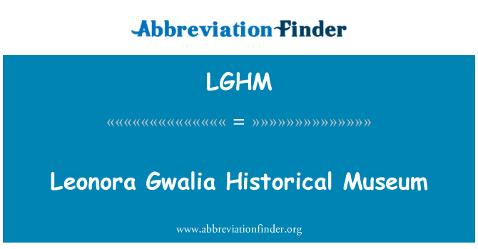 LGHM: Leonora Gwalia historiske Museum