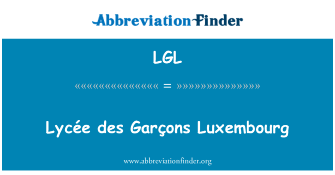 LGL: Luxembourg lycée des Garçons